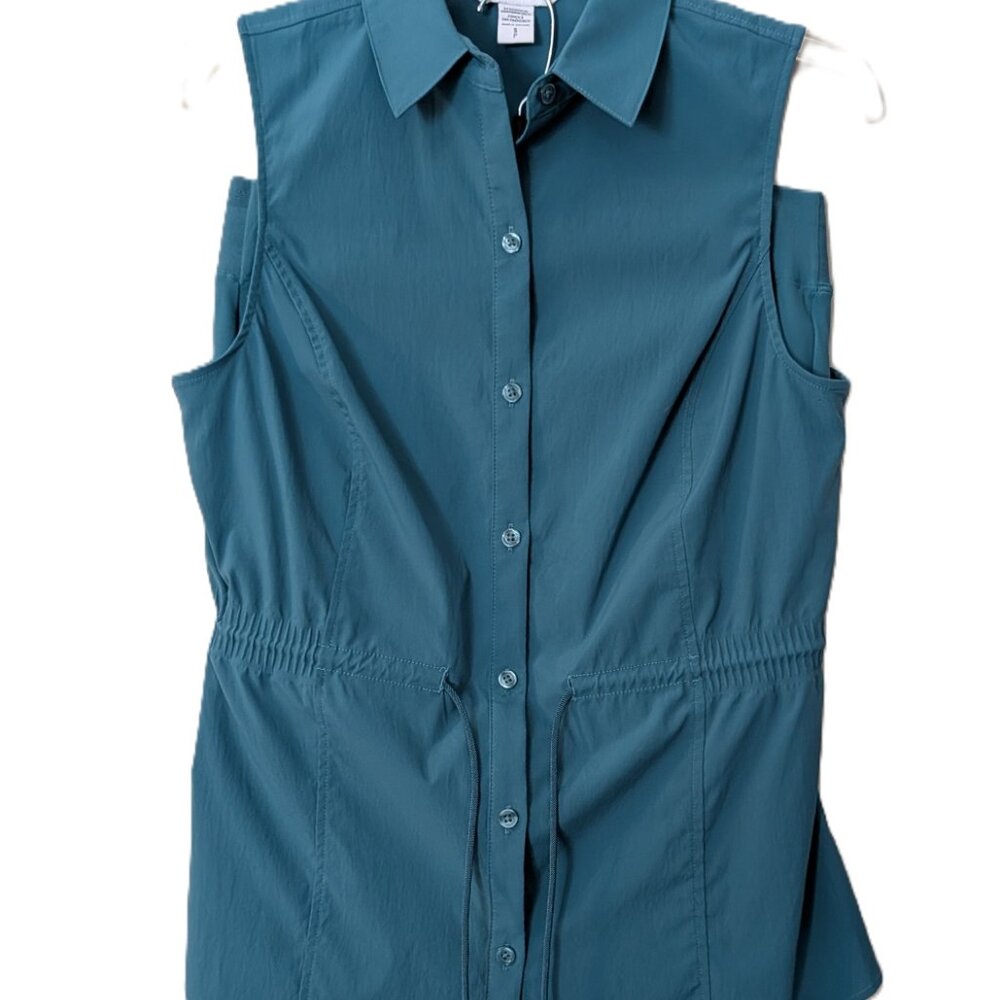 Athleta Women's 2-Piece Teal Blue Sleeveless Top & Shorts Set. Size Small